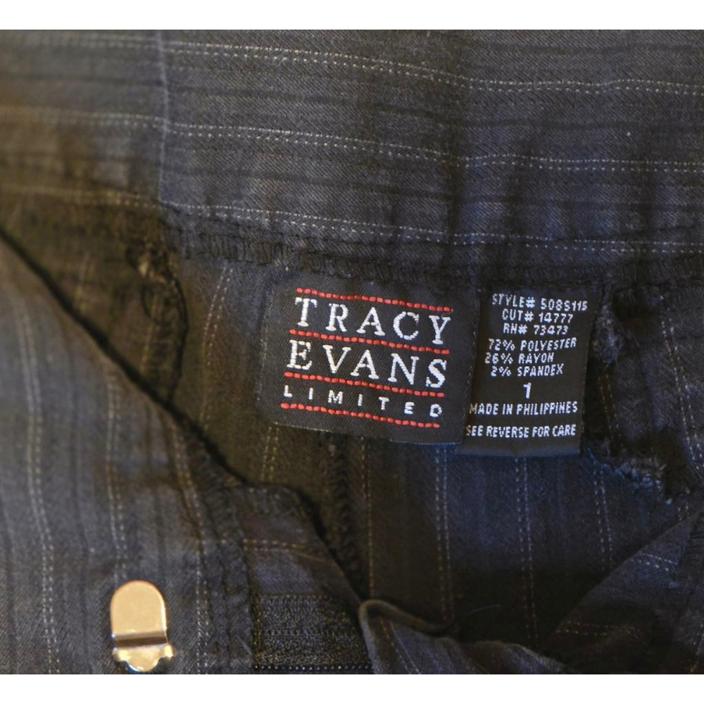 TRACY EVANS LIMITED Black Pinstripe Shorts Juniors 1 - Picture 5 of 5